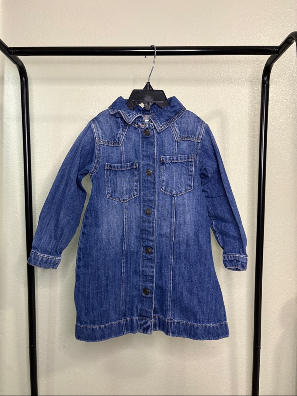Zara Blue Denim Button-Front Girl’s Jacket Dress